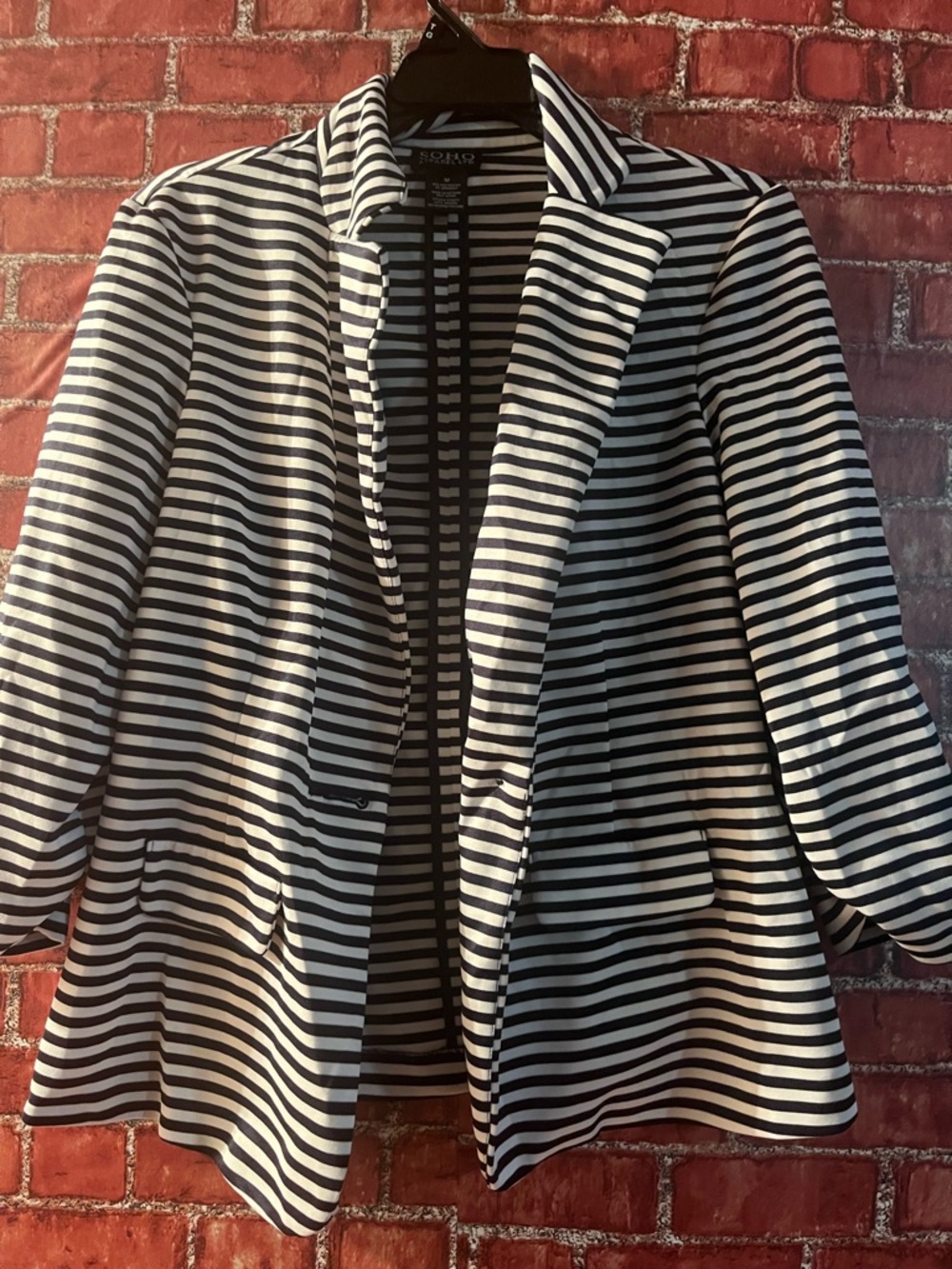 Soho Black & White Striped Women's Blazer